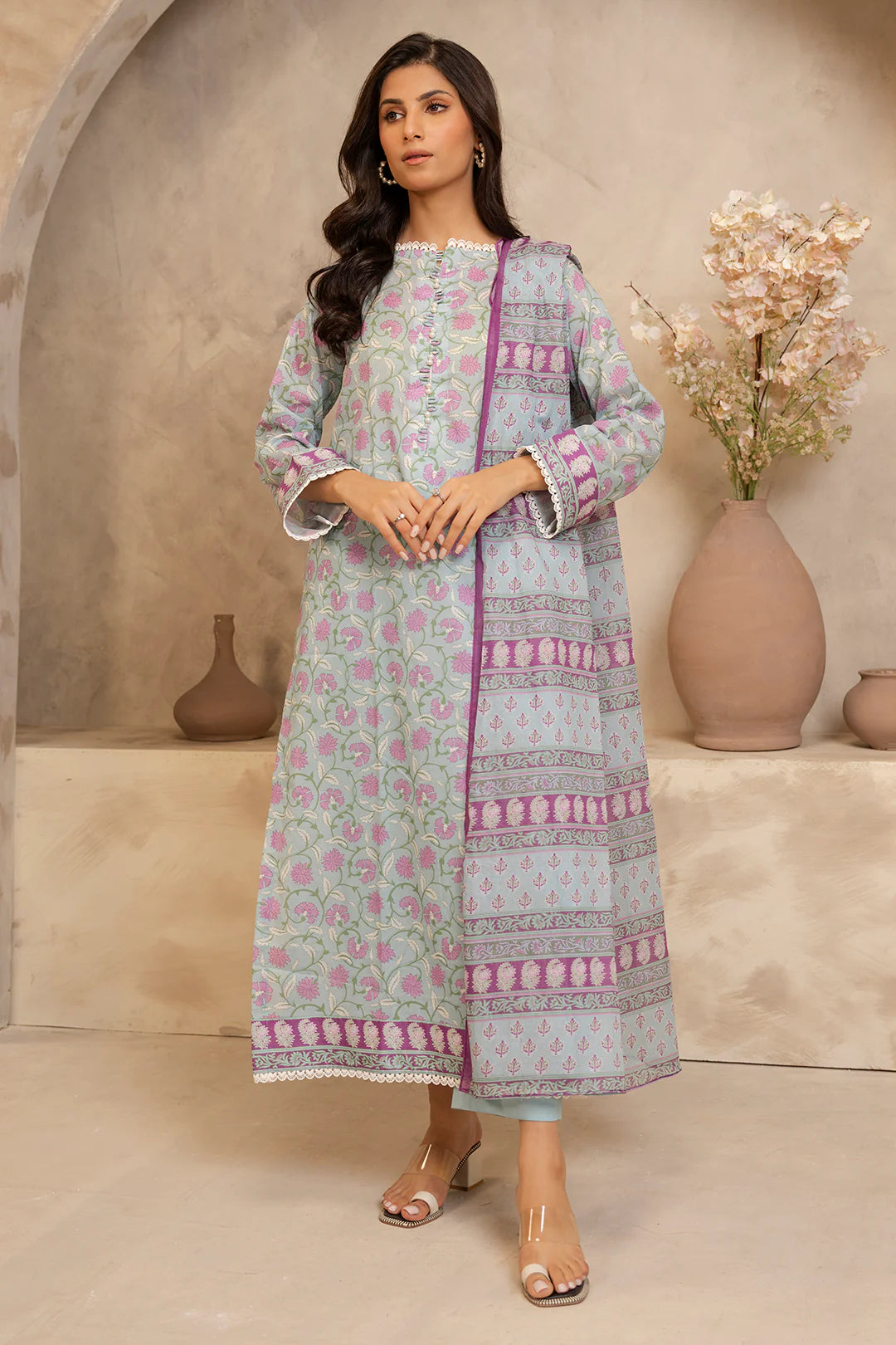 16 | 3Pc Unstitched Suit Lawn Collection By Zellbury