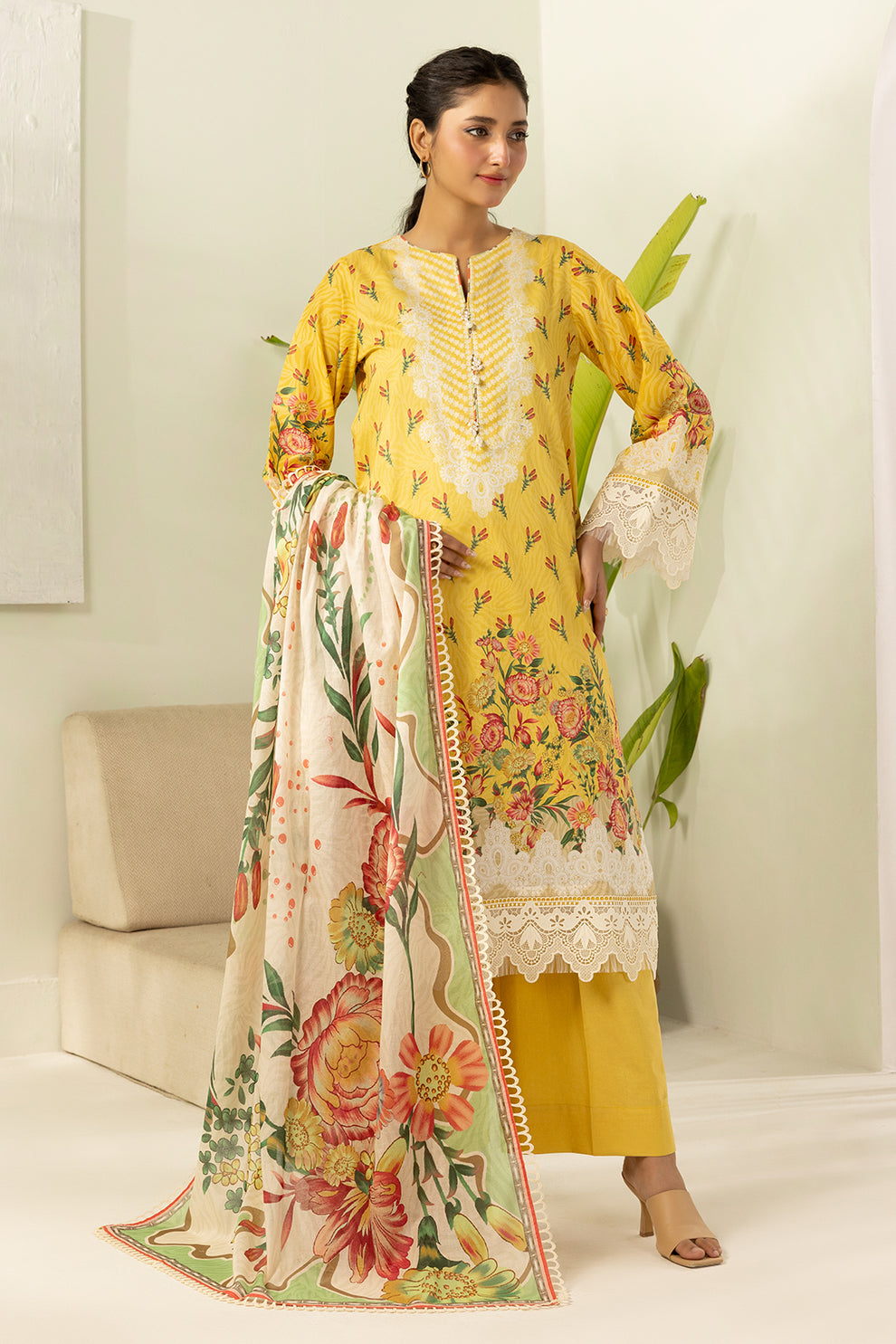 3-PC Unstitched Digital Printed Lawn By Zellbury | 0473