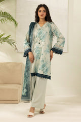 3-PC Unstitched Digital Printed Lawn By Zellbury | 0483