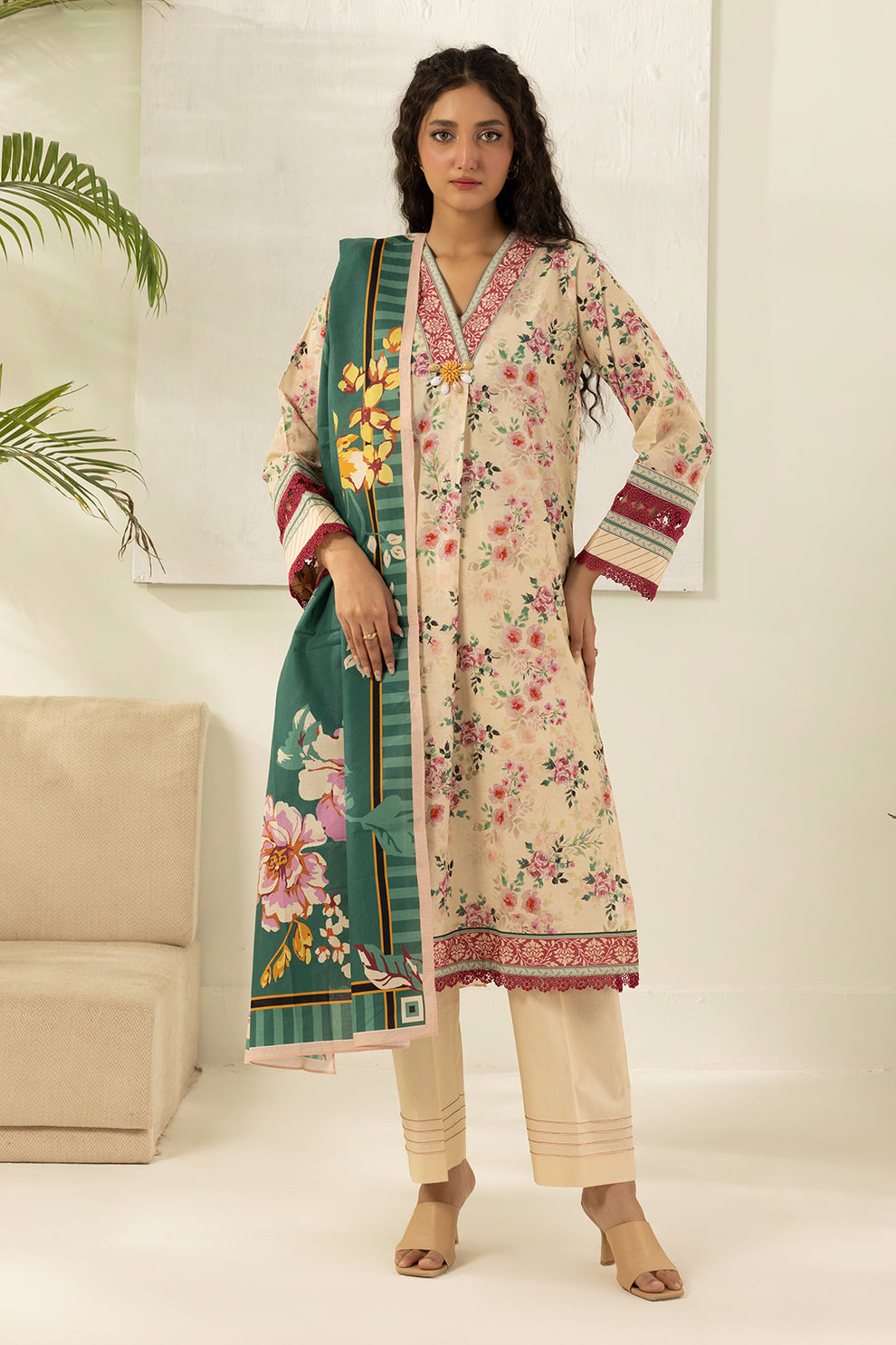 3-PC Unstitched Digital Printed Lawn By Zellbury | 0536