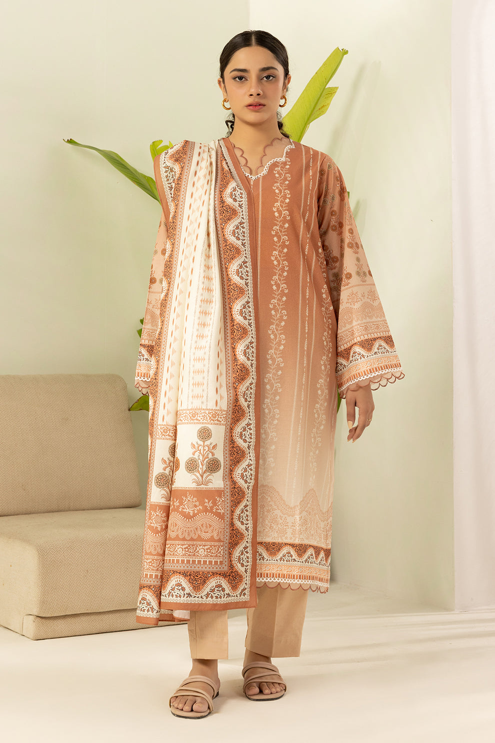 3-PC Unstitched Digital Printed Lawn By Zellbury | 0551