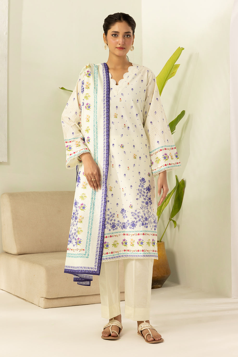 3-PC Unstitched Digital Printed Lawn By Zellbury | 0552