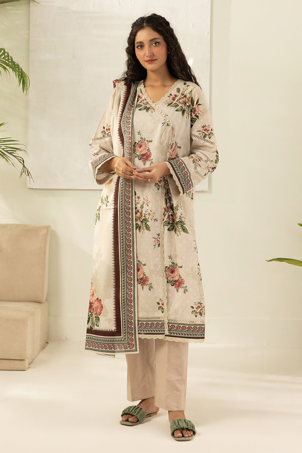 3-PC Unstitched Digital Printed Lawn By Zellbury | 0618