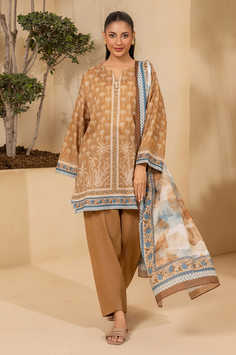 3-PC Unstitched Digital Printed Lawn By Zellbury | 0675
