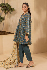 3-PC Unstitched Digital Printed Lawn By Zellbury | 0689