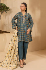 3-PC Unstitched Digital Printed Lawn By Zellbury | 0689