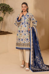 3-PC Unstitched Digital Printed Lawn By Zellbury | 0691