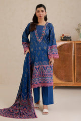 3-PC Unstitched Digital Printed Lawn By Zellbury | 0756