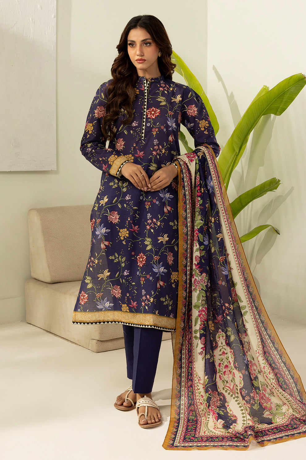 3-PC Unstitched Digital Printed Lawn By Zellbury | 0760