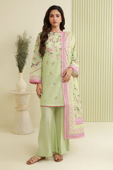 3-PC Unstitched Digital Printed Lawn By Zellbury | 0884