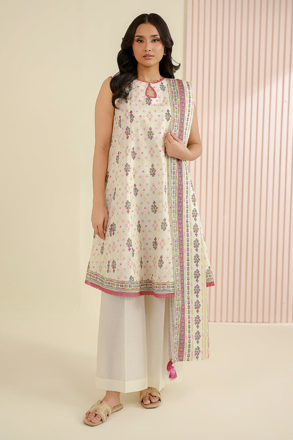 3-PC Unstitched Digital Printed Lawn By Zellbury | 0945