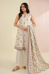 3-PC Unstitched Digital Printed Lawn By Zellbury | 0945