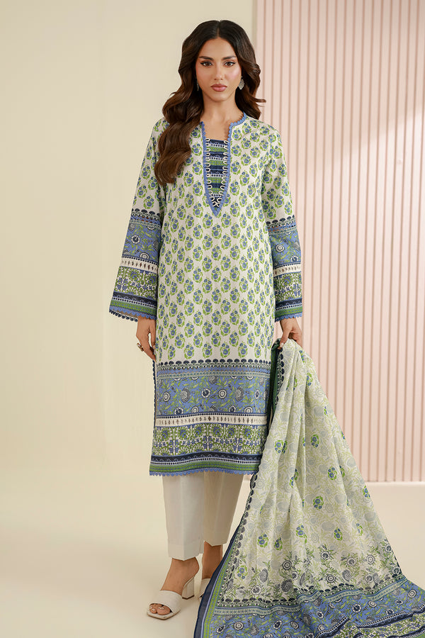3-PC Unstitched Digital Printed Lawn By Zellbury | 0949