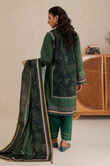 3-PC Unstitched Digital Printed Lawn By Zellbury | 1019