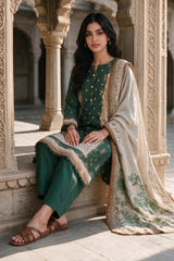 3 Piece Khaddar Suit Shirt Shalwar Dupatta By Zellbury