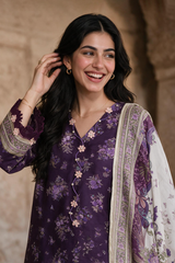 3 Piece Khaddar Suit Shirt Shalwar Dupatta By Zellbury