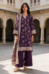 3 Piece Khaddar Suit Shirt Shalwar Dupatta By Zellbury