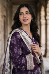 3 Piece Khaddar Suit Shirt Shalwar Dupatta By Zellbury