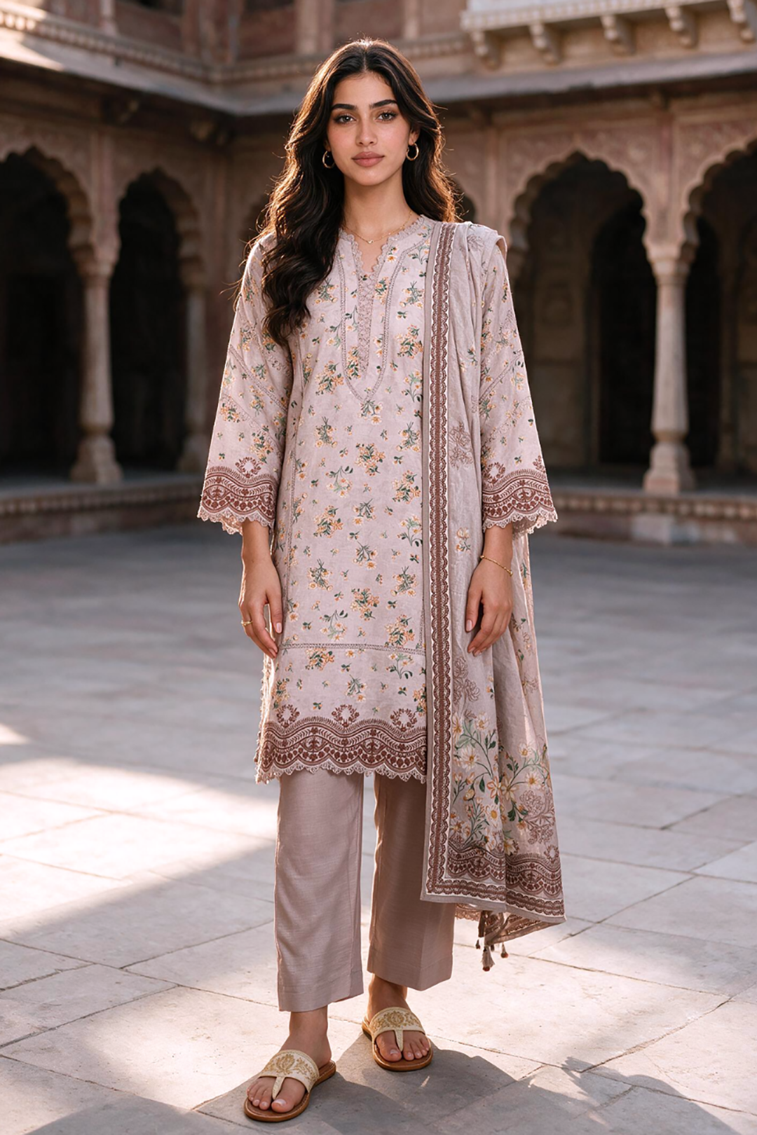 3 Piece Khaddar Suit Shirt Shalwar Dupatta By Zellbury