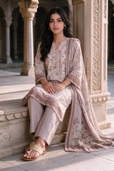 3 Piece Khaddar Suit Shirt Shalwar Dupatta By Zellbury
