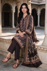3 Piece Khaddar Suit Shirt Shalwar Dupatta By Zellbury