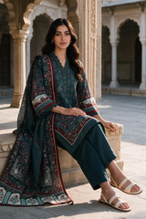 3 Piece Khaddar Suit Shirt Shalwar Dupatta By Zellbury