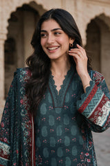 3 Piece Khaddar Suit Shirt Shalwar Dupatta By Zellbury