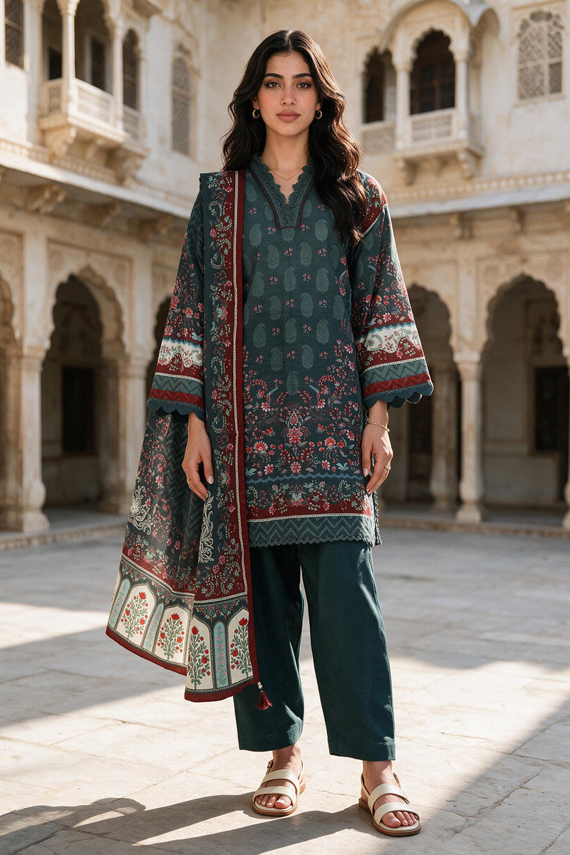 3 Piece Khaddar Suit Shirt Shalwar Dupatta By Zellbury