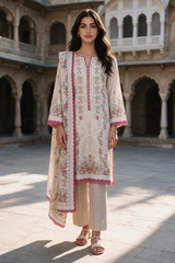 3 Piece Khaddar Suit Shirt Shalwar Dupatta By Zellbury