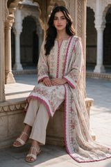 3 Piece Khaddar Suit Shirt Shalwar Dupatta By Zellbury