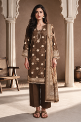 3 Piece Khaddar Suit Shirt Shalwar Dupatta By Zellbury