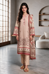 3 Piece Khaddar Suit Shirt Shalwar Dupatta By Zellbury