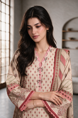 3 Piece Khaddar Suit Shirt Shalwar Dupatta By Zellbury
