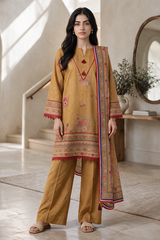 3 Piece Khaddar Suit Shirt Shalwar Dupatta By Zellbury