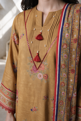 3 Piece Khaddar Suit Shirt Shalwar Dupatta By Zellbury