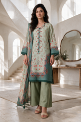 3 Piece Khaddar Suit Shirt Shalwar Dupatta By Zellbury