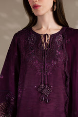 3Pc Embroidered & Hand Embellished Premium Silk Unstitched Suit Silk By Nreh