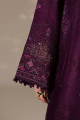 3Pc Embroidered & Hand Embellished Premium Silk Unstitched Suit Silk By Nreh