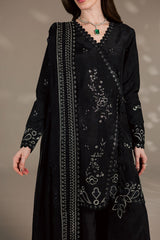 3Pc Embroidered & Hand Embellished Premium Silk Unstitched Suit Silk By Nreh