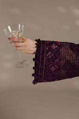 3Pc Embroidered & Hand Embellished Premium Silk Unstitched Suit Silk By Nreh