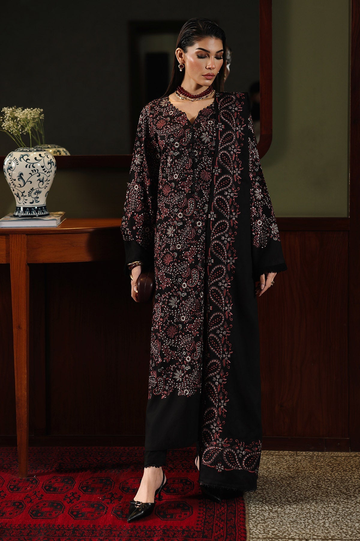 3Pc Embroidered Unstitched Suit Marina By Nureh