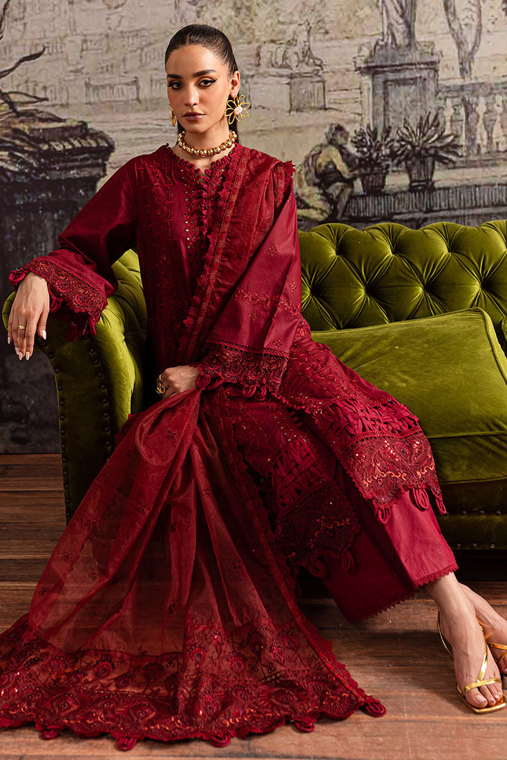 SKC-49 | 3Pc Unstitched Suit Winter Embroidered Karandi Romantique By Marjjan