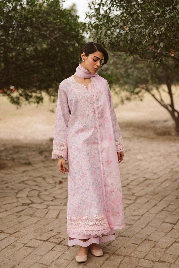 3-PC Unstitched Embroidered Digital Printed Lawn Ayzel by Afrozeh | Selis