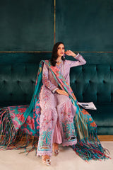 3-PC Unstitched Embroidered Soft Prints By Afrozeh | Chrysa