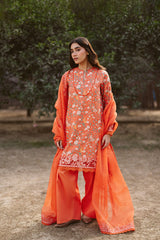 3-PC Unstitched Embroidered Digital Printed Lawn Ayzel by Afrozeh | Celine