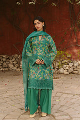 3-PC Unstitched Embroidered Digital Printed Lawn Ayzel by Afrozeh | Sanya