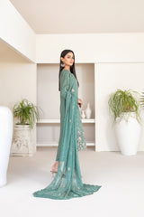 3-PC Unstitched Fancy Embroidered Viscose Najwa By Tawakkal Fabrics | D-4392