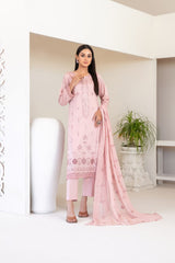 3-PC Unstitched Fancy Embroidered Viscose Najwa By Tawakkal Fabrics | D-4393