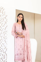 3-PC Unstitched Fancy Embroidered Viscose Najwa By Tawakkal Fabrics | D-4393
