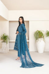 3-PC Unstitched Fancy Embroidered Viscose Najwa By Tawakkal Fabrics | D-4394
